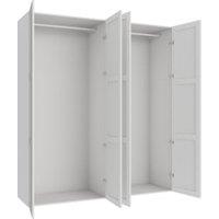 Wickes Ashland White Shaker 2 Cabinet Quad Wardrobe with Rail - 2250 x 2000mm