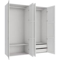 Wickes Ashland White Shaker 2 Cabinet Quad Wardrobe with Shelves & Drawers - 2250 x 2000mm