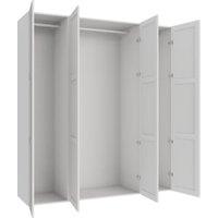 Wickes Ashland White Shaker 3 Cabinet Quad Wardrobe with Rail - 2250 x 2000mm