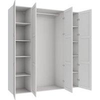 Wickes Ashland White Shaker 3 Cabinet Quad Wardrobe with Shelves & Rail - 2250 x 2000mm