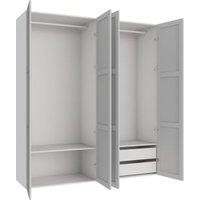 Wickes Ashland Grey Shaker 2 Cabinet Quad Wardrobe with Shelves & Drawers - 2250 x 2000mm