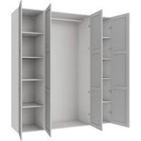 Wickes Ashland Grey Shaker 3 Cabinet Quad Wardrobe with Shelves & Rail - 2250 x 2000mm