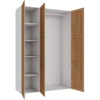 Wickes Ashland Oak Shaker Triple Wardrobe with Shelves & Rail - 2250 x 1500mm