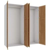 Wickes Ashland Oak Shaker 2 Cabinet Quad Wardrobe with Rail - 2250 x 2000mm