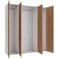 Wickes Ashland Oak Shaker 3 Cabinet Quad Wardrobe with Rail - 2250 x 2000mm