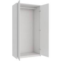 Wickes Claydon White Slab Double Wardrobe with Rail, Plinth & Panels - 2083 x 1036mm