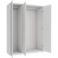Wickes Claydon White Slab Triple Wardrobe with Rail, Plinth & Panels - 2083 x 1536mm