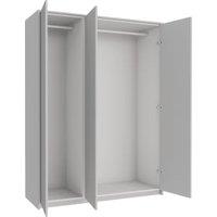 Wickes Claydon Grey Slab Triple Wardrobe with Rail, Plinth & Panels - 2083 x 1536mm