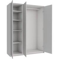 Wickes Claydon Grey Slab Triple Wardrobe with Rail, Shelves, Plinth & Panels - 2083 x 1536mm