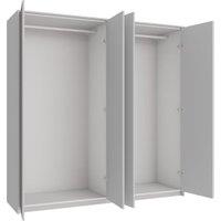 Wickes Claydon Grey Slab 2 Cabinet Quad Wardrobe with Rail, Plinth & Panels - 2083 x 2036mm