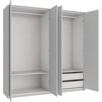 Wickes Claydon Grey Slab 2 Cabinet Quad Wardrobe with Shelves, Drawers, Plinth & Panels - 2083 x 2036mm
