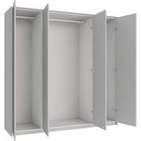 Wickes Claydon Grey Slab 3 Cabinet Quad Wardrobe with Rail, Plinth & Panels - 2083 x 2036mm
