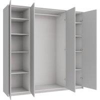 Wickes Claydon Grey Slab 3 Cabinet Quad Wardrobe with Rail, Shelves, Plinth & Panels - 2083 x 2036mm