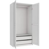 Wickes Ashland White Shaker Double Wardrobe with Rail, Drawers, Plinth & Panels - 2083 x 1036mm