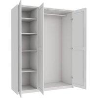 Wickes Ashland White Shaker Triple Wardrobe with Rail, Shelves, Plinth & Panels - 2083 x 1536mm