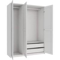 Wickes Ashland White Shaker Triple Wardrobe with Drawers, Shelves, Plinth & Panels - 2083 x 1536mm