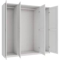 Wickes Ashland White Shaker 3 Cabinet Quad Wardrobe with Rail, Plinth & Panels - 2083 x 2036mm
