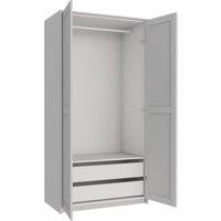 Wickes Ashland Grey Shaker Double Wardrobe with Rail, Drawers, Plinth & Panels - 2083 x 1036mm