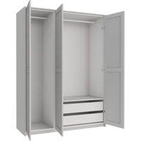 Wickes Ashland Grey Shaker Triple Wardrobe with Shelves, Drawers, Plinth & Panels - 2083 x 1536mm