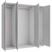 Wickes Ashland Grey Shaker 3 Cabinet Quad Wardrobe with Rail, Plinth & Panels - 2083 x 2036mm
