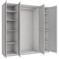 Wickes Ashland Grey Shaker 3 Cabinet Quad Wardrobe with Shelves, Rail, Plinth & Panels - 2083 x 2036mm