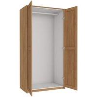 Wickes Ashland Oak Shaker Double Wardrobe with Rail, Plinth & Panels - 2083 x 1036mm