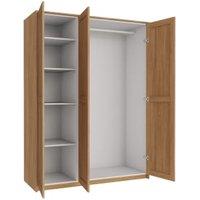 Wickes Ashland Oak Shaker Triple Wardrobe with Rail, Shelves, Plinth & Panels - 2083 x 1536mm