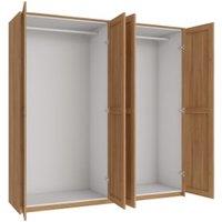 Wickes Ashland Oak Shaker 2 Cabinet Quad Wardrobe with Rail, Plinth & Panels - 2083 x 2036mm