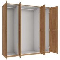 Wickes Ashland Oak Shaker 3 Cabinet Quad Wardrobe with Rail, Plinth & Panels - 2083 x 2036mm