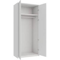 Wickes Claydon White Slab Double Wardrobe with Rail, Plinth & Panels - 2333 x 1036mm