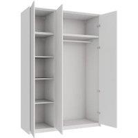Wickes Claydon White Slab Triple Wardrobe with Rail, Shelves, Plinth & Panels - 2333 x 1536mm