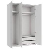 Wickes Claydon White Slab Triple Wardrobe with Shelves, Drawers, Plinth & Panels - 2333 x 1536mm