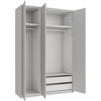 Wickes Claydon Grey Slab Triple Wardrobe with Drawers, Shelves, Plinth & Panels - 2333 x 1536mm