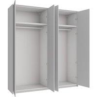 Wickes Claydon Grey Slab 4 Cabinet Quad Wardrobe with Rail, Plinth & Panels - 2333 x 2036mm