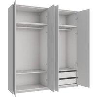 Wickes Claydon Grey Slab 4 Cabinet Quad Wardrobe with Shelves, Drawers, Plinth & Panels - 2333 x 2036mm