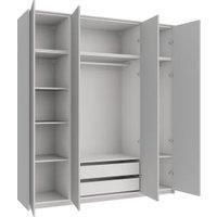 Wickes Claydon Grey Slab 6 Cabinet Quad Wardrobe with Shelves, Drawers, Plinth & Panels - 2333 x 2036mm