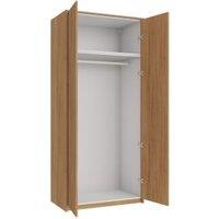 Wickes Claydon Oak Slab Double Wardrobe with Rail, Plinth & Panels - 2333 x 1036mm