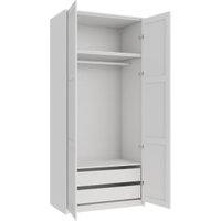 Wickes Ashland White Shaker Double Wardrobe with Rail, Drawers, Plinth & Panels - 2333 x 1036mm