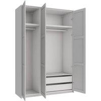 Wickes Ashland Grey Shaker Triple Wardrobe with Shelves, Drawers, Plinth & Panels - 2333 x 1536mm
