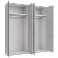 Wickes Ashland Grey Shaker 4 Cabinet Quad Wardrobe with Rail, Plinth & Panels - 2333 x 2036mm