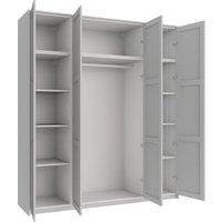 Wickes Ashland Grey Shaker 6 Cabinet Quad Wardrobe with Rail, Shelves, Plinth & Panels - 2333 x 2036mm