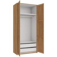 Wickes Ashland Oak Shaker Double Wardrobe with Drawers, Rail, Plinth & Panels - 2333 x 1036mm