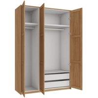 Wickes Ashland Oak Shaker Triple Wardrobe with Shelves, Drawers, Plinth & Panels - 2333 x 1536mm