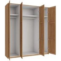 Wickes Ashland Oak Shaker 6 Cabinet Quad Wardrobe with Rail, Plinth & Panels - 2333 x 2036mm