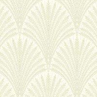 Hoopla Leaf Fan Sage Green Matt Wallpaper - 10m