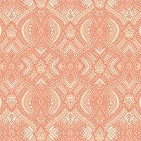 Hoopla Ogee Damask Orange Matt Wallpaper - 10m