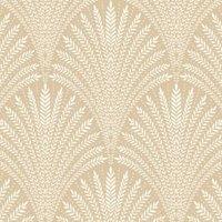 Hoopla Leaf Fan Gold Matt Wallpaper - 10m