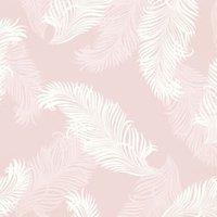 Hoopla Feathers Pale Pink Matt Wallpaper - 10m