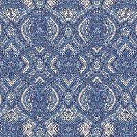 Hoopla Ogee Damask Navy Blue Matt Wallpaper Sample