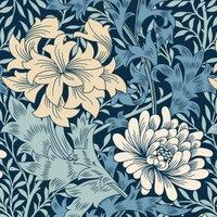 Hoopla Chrysanthemum Navy Mix Matt Wallpaper Sample